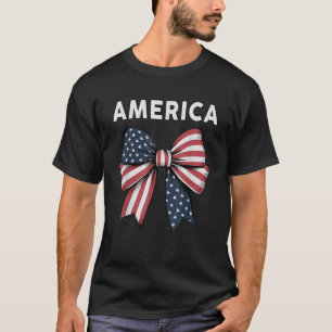 America Coquette Bows USA Vlag 4th July Tiener Mei T-shirt