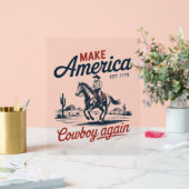 America Cowboy opnieuw paard maken Acryl Bord (Huwelijk)