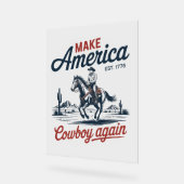America Cowboy opnieuw paard maken Acryl Bord (Hoek)
