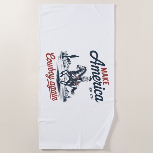 America Cowboy opnieuw paard maken Strandlaken (Voorkant)