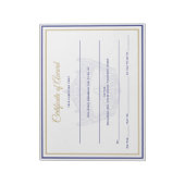 America Crown Certificates-Award Notitieblok (Linkerzijde)