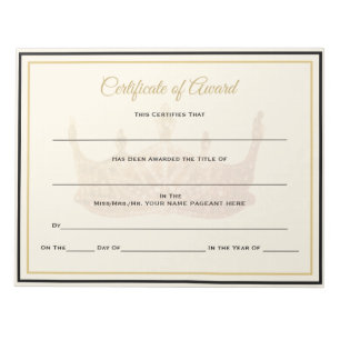 America Crown Certificates-Award Notitieblok