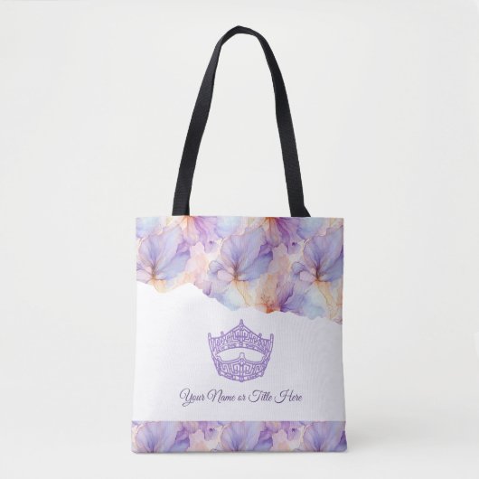 America Crown Ink Floral Canvas tas (Voorkant)