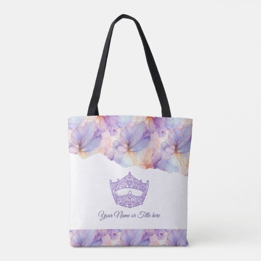 America Crown Ink Floral Canvas tas (Achterkant)