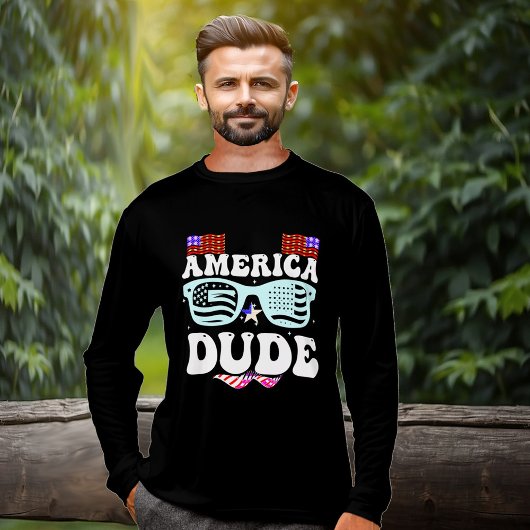 America Dude Chic Stars and Stripes Rood Wit Blauw Tri-Blend Shirt