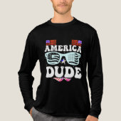 America Dude Chic Stars and Stripes Rood Wit Blauw Tri-Blend Shirt (Voorkant volledig)