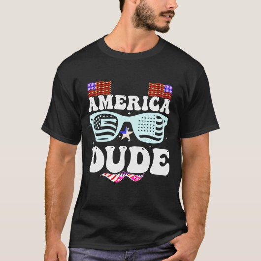 America Dude Patriotic Independence Day Vlag T-shirt (Voorkant)
