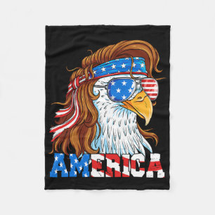 America Eagle 4 juli Mullet Amerikaanse vlag Veren Fleece Deken