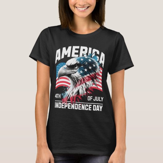 America Eagle Independence Day T-shirt (Voorkant)