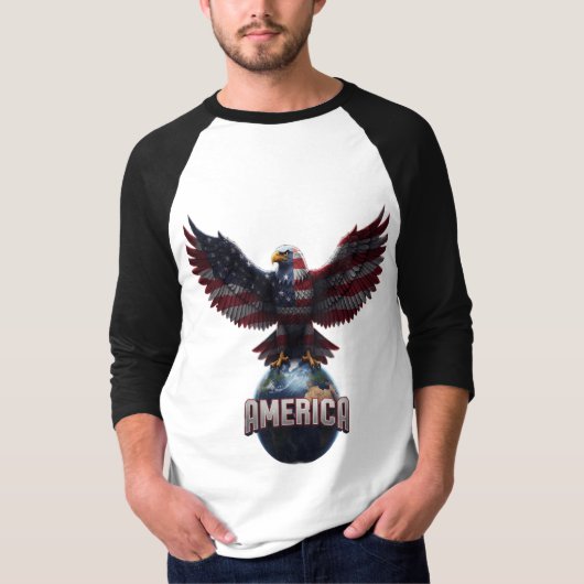 AMERICA Eagle T-Shirt – Bold Patriotic Style (Voorkant)