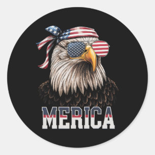 America Eagle USA Vlag 4 Juli Merica Gift Ronde Sticker