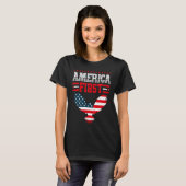 America First American Flag Patriotic US Flag 4th  T-shirt (Voorkant volledig)