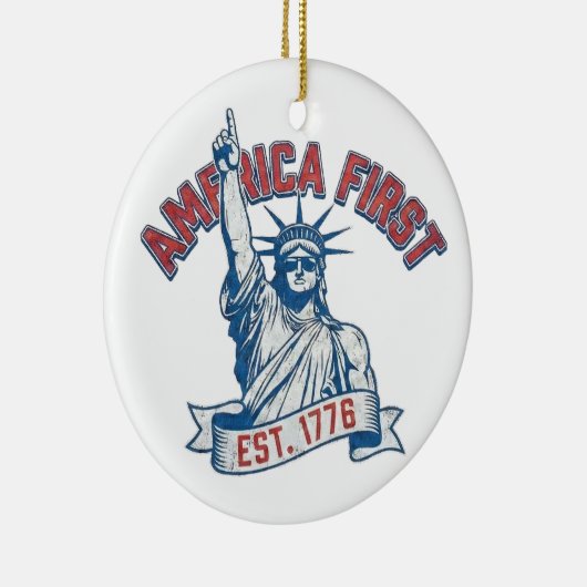 AMERICA FIRST - Est. 1776 Keramisch Ornament (Rechts)