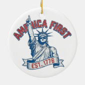 AMERICA FIRST - Est. 1776 Keramisch Ornament (Achterkant)