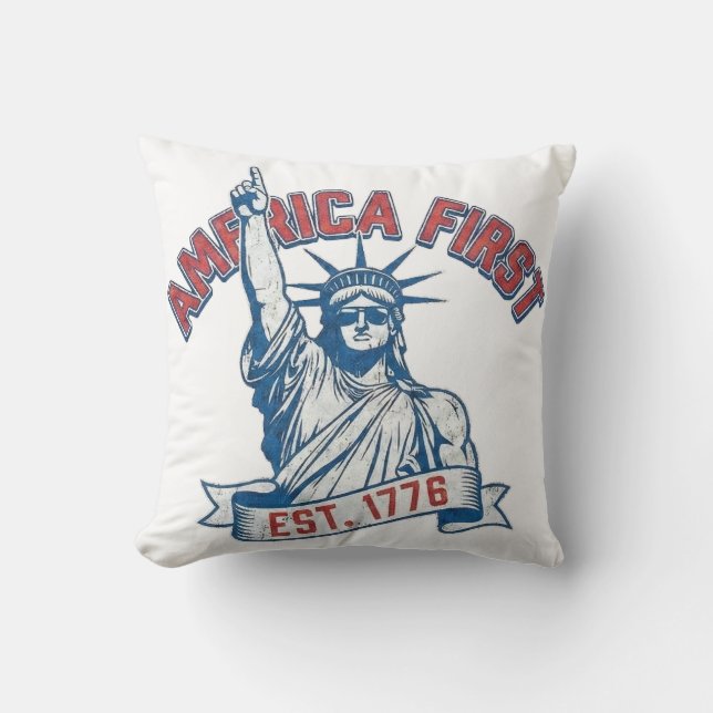 AMERICA FIRST - Est. 1776 Kussen (Voorkant)
