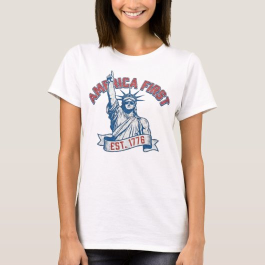 AMERICA FIRST - Est. 1776 T-shirt (Voorkant)
