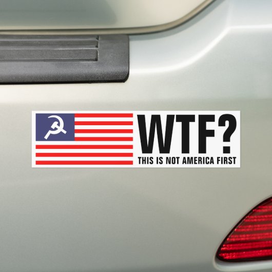 America First Hammer & Sickle politieke vlag Bumpersticker (Op auto)