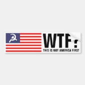 America First Hammer & Sickle politieke vlag Bumpersticker (Voorkant)