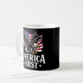 America First Patriotic Bald eagle July 4th Koffiemok (Voorkant links)
