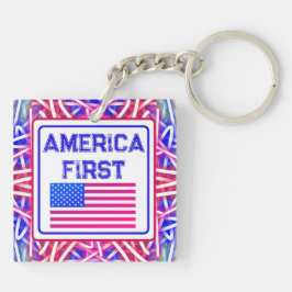 America First Rode Ster Patriottische Sleutelhange Sleutelhanger