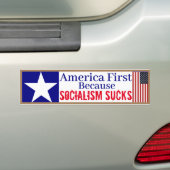 America First Socialism Sucks Bumpersticker (Op auto)