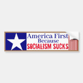 America First Socialism Sucks Bumpersticker (Voorkant)