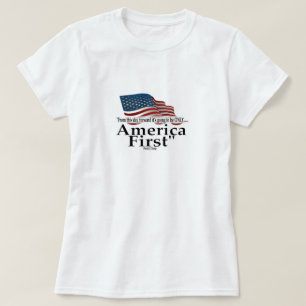 America First Trump citaat patriottische vlag T-shirt