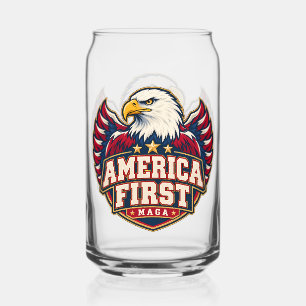 America First Varsity Eagle Tweezijdig Blik Blikvorm Glas
