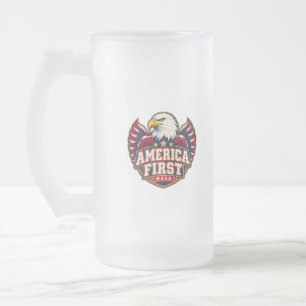 America First Varsity Eagle Tweezijdig Matglas Bierpul