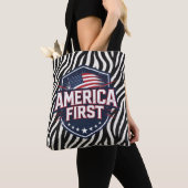 America First - Zebra Print - Tote Bag (Dichtbij)