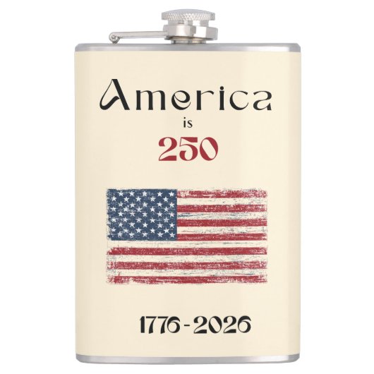 America Flag 1776 to 2026 USA 250th Anniversary Heupfles (Voorkant)