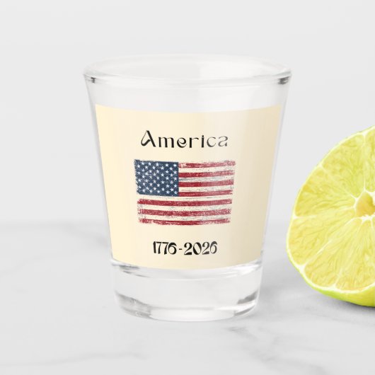 America Flag 1776 to 2026 USA 250th Anniversary  Shot Glas (Voorkant)