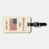 America Flag 1776 to 2026 USA 250th Name QR code Bagagelabel (Voorkant horizontaal)