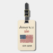 America Flag 1776 to 2026 USA 250th Name QR code Bagagelabel (Voorkant verticaal)