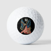 America flag and eagle patriotic custom monogram golfballen (Voorkant)