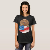 America Flag Cocker Spaniel Dog In Pocket T-shirt (Voorkant volledig)