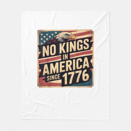 America Flag  Decor No Kings In America Since 1776 Fleece Deken (Voorkant)