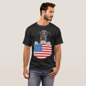 America Flag English Cocker Spaniel Dog In Pocket T-shirt (Voorkant volledig)
