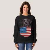 America Flag German Shorthaired Pointer Dog In Poc Trui (Voorkant volledig)