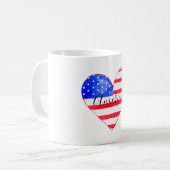 America Flag Heart Koffiemok (Voorkant links)