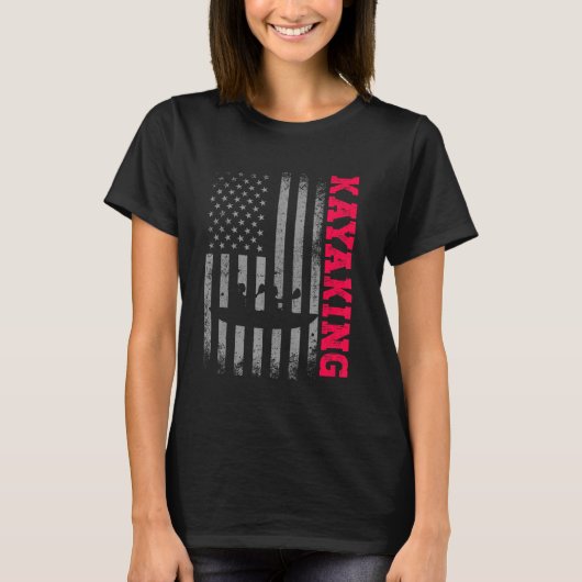 America Flag Kayak   For Men Women T-shirt (Voorkant)