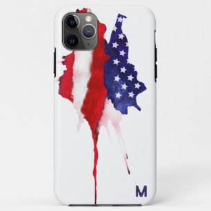 *~* America Flag Old Glory Patriotic USA Monogram Case-Mate iPhone Case