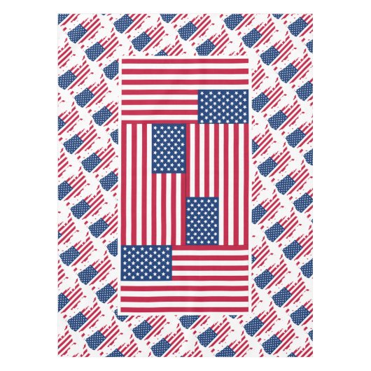 AMERICA FLAG Patriotic USA Tafelkleed (Voorkant)