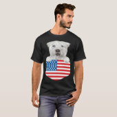America Flag Soft Coated Wheaten Terrier Dog In Po T-shirt (Voorkant volledig)