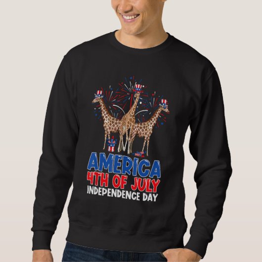 America Giraffes American Flag Indepedence Day 4th Trui (Voorkant)