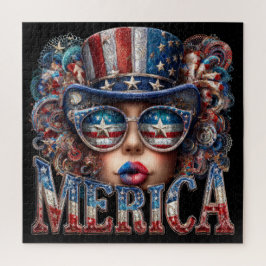 America Girl, vierde juli Glam Girl met sterren Legpuzzel