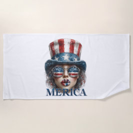 America Girl, vierde juli Glam Girl met sterren Strandlaken