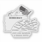 America Going Off The Cliff In Black Sticker (Voorkant)