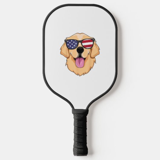 America Golden Retriever 4 juli voor Mannen Boys Pickleball Paddle (Voorkant)