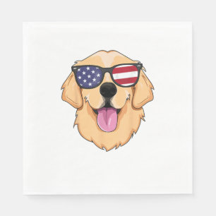 America Golden Retriever 4 juli voor Mannen Boys Servet